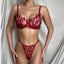Delicate Butterfly Embroidery Sheer Lingerie Set