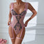 Elegant Embroidered Lace Teddy with Garters