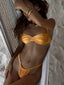 Golden Ruched Bikini Set