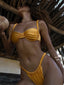 Golden Ruched Bikini Set