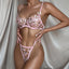 Delicate Butterfly Embroidery Sheer Lingerie Set